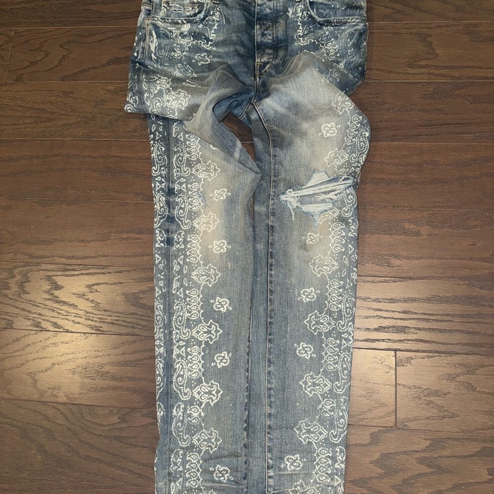 Amiri Blue Patterned Men’s Jeans